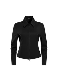 Fitted Double-Zipper Jacket Black