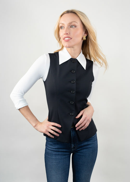 jewel neck vest