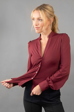 V-Neck Blouse Merlot