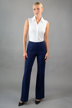 High Rise Flare Trouser Navy