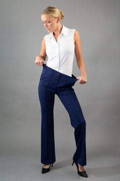 High Rise Flare Trouser Navy