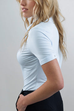 Short Sleeve Fitted Blouse Pastel Blue