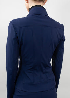 Fitted Double-Zipper Jacket Navy