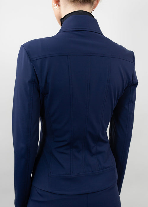 Fitted Double-Zipper Jacket Navy