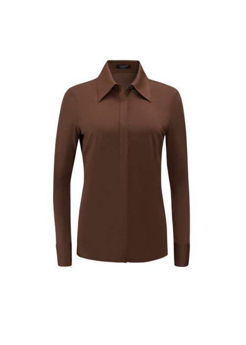 Classic Button Up Chocolate Brown