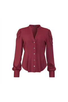 V-Neck Blouse Merlot